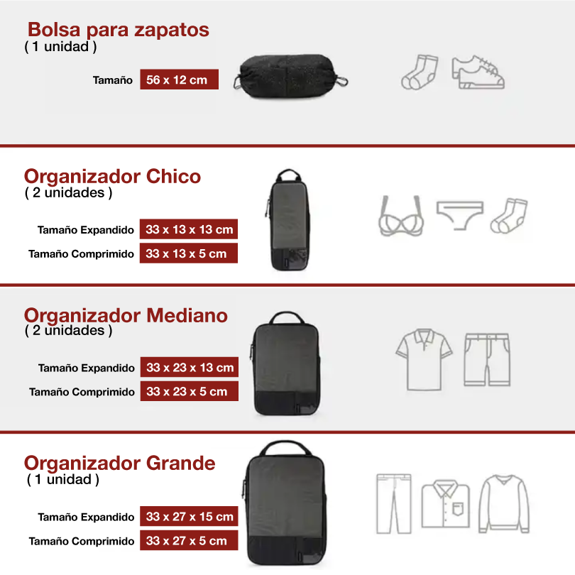 Kit 6 Organizadores de Compresión